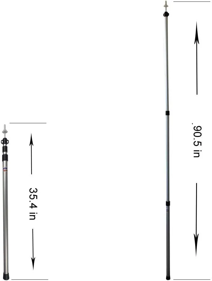 Telescoping Tarp Poles Set of Two, Adjustable Aluminum Rods for Tent Fly Camping Shelter Awning RV Car & Motorcycle Camping, Portable, Lightweight Replacement Tent Poles with Zipper Bag