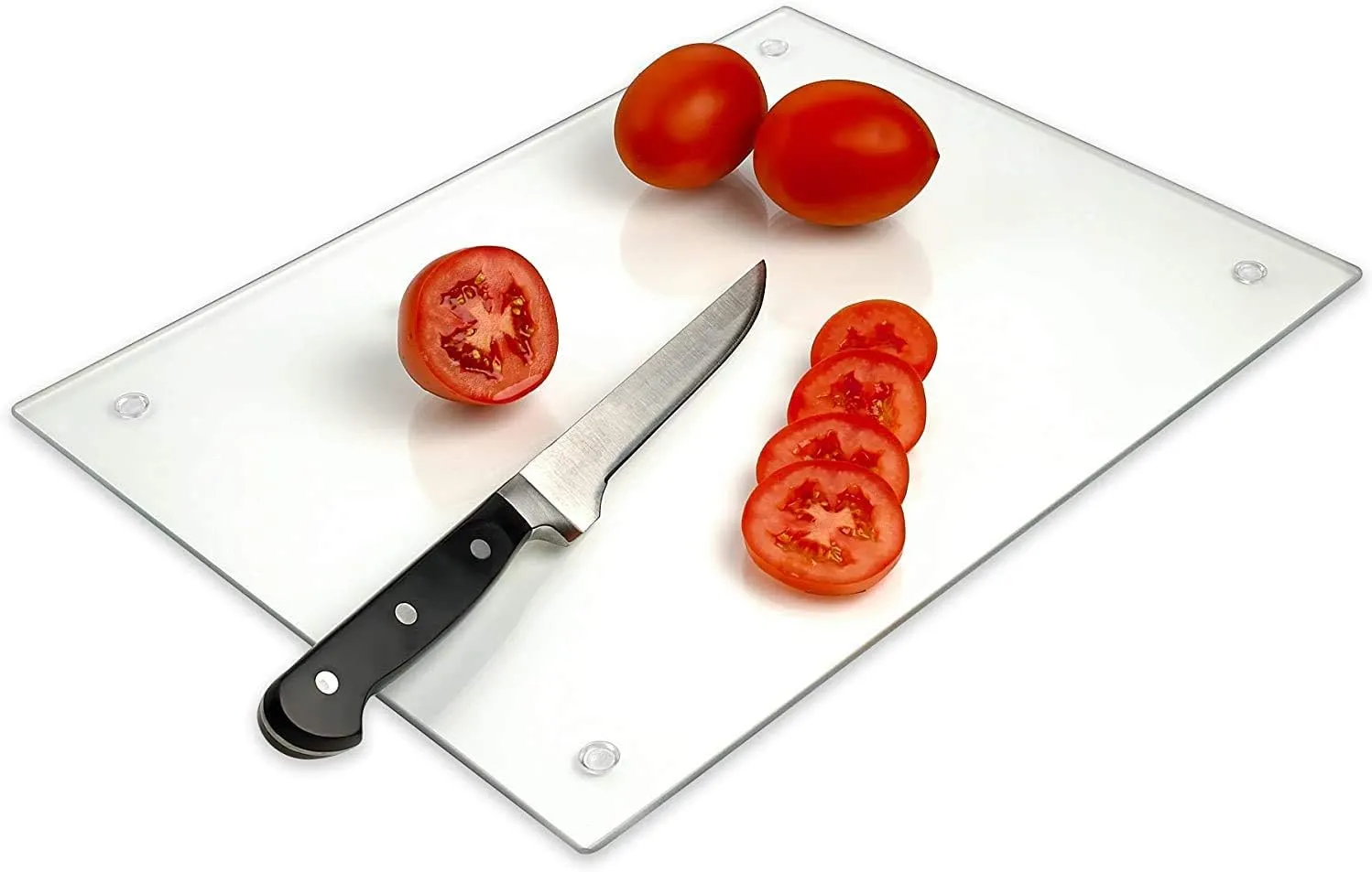Tempered Glass Cutting Board – Long Lasting Clear Glass – Scratch Resistant, Heat Resistant, Shatter Resistant, Dishwasher Safe. (Large 12x16)