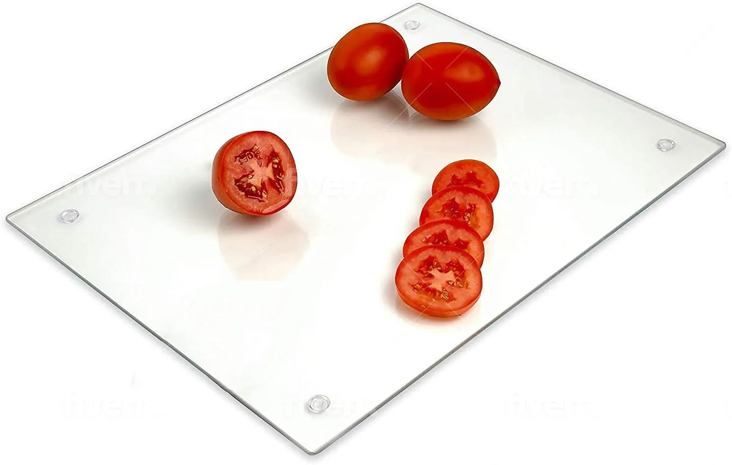 Tempered Glass Cutting Board – Long Lasting Clear Glass – Scratch Resistant, Heat Resistant, Shatter Resistant, Dishwasher Safe. (Large 12x16)