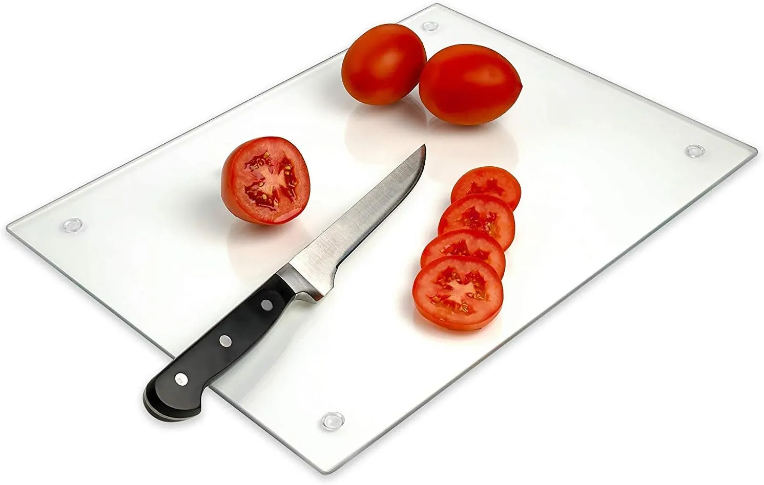 Tempered Glass Cutting Board – Long Lasting Clear Glass – Scratch Resistant, Heat Resistant, Shatter Resistant, Dishwasher Safe. (Large 12x16)