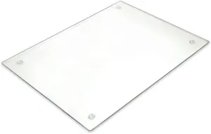 Tempered Glass Cutting Board – Long Lasting Clear Glass – Scratch Resistant, Heat Resistant, Shatter Resistant, Dishwasher Safe. (Large 12x16)