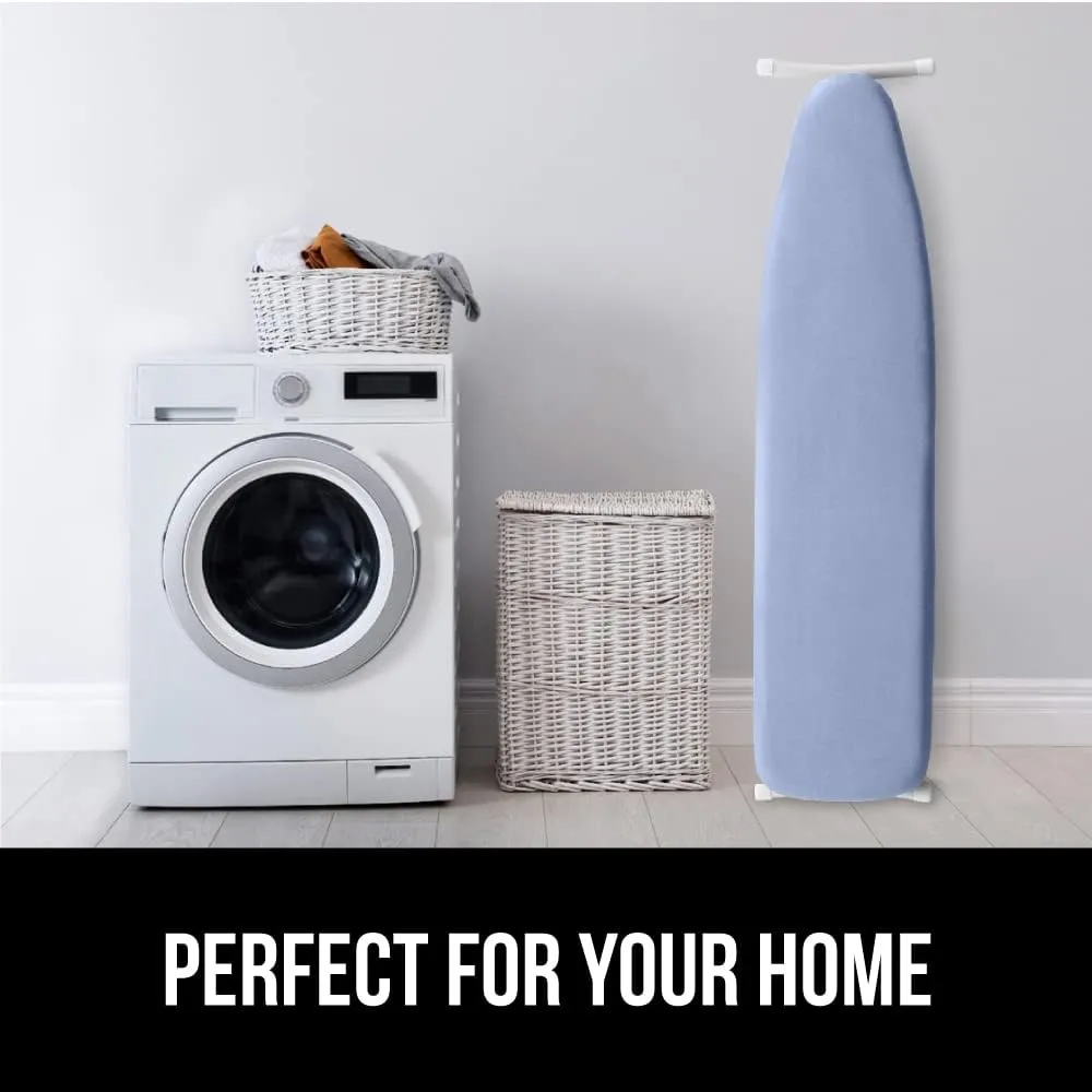 The Original GORILLA GRIP Ironing Board Cover, Silicone Coating, Full Size Scorch Resistant Padding, Elastic Edge, Heavy Duty Iron Pad Covers Standard Boards, Hook and Loop Fastener Strap, Blue, 18x49