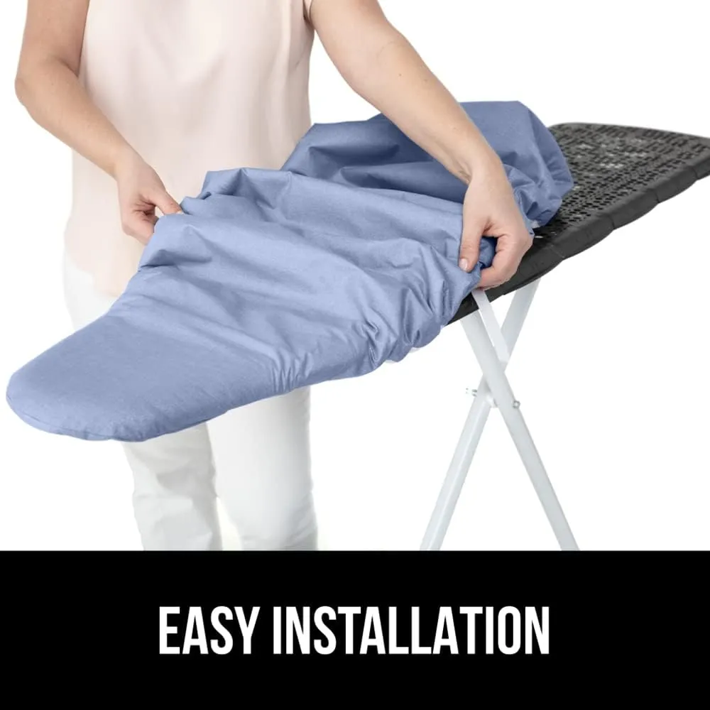 The Original GORILLA GRIP Ironing Board Cover, Silicone Coating, Full Size Scorch Resistant Padding, Elastic Edge, Heavy Duty Iron Pad Covers Standard Boards, Hook and Loop Fastener Strap, Blue, 18x49