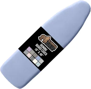 The Original GORILLA GRIP Ironing Board Cover, Silicone Coating, Full Size Scorch Resistant Padding, Elastic Edge, Heavy Duty Iron Pad Covers Standard Boards, Hook and Loop Fastener Strap, Blue, 18x49