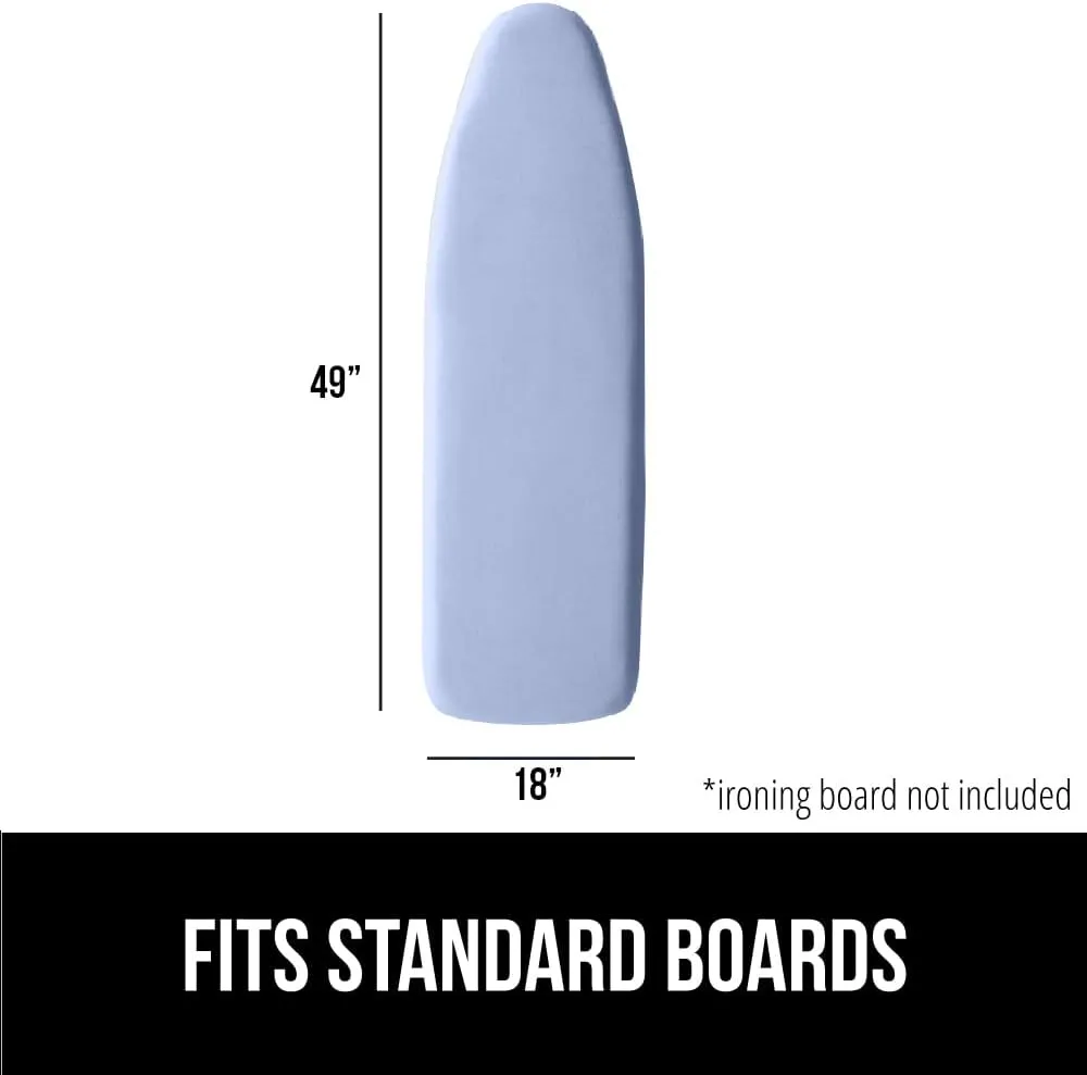The Original GORILLA GRIP Ironing Board Cover, Silicone Coating, Full Size Scorch Resistant Padding, Elastic Edge, Heavy Duty Iron Pad Covers Standard Boards, Hook and Loop Fastener Strap, Blue, 18x49