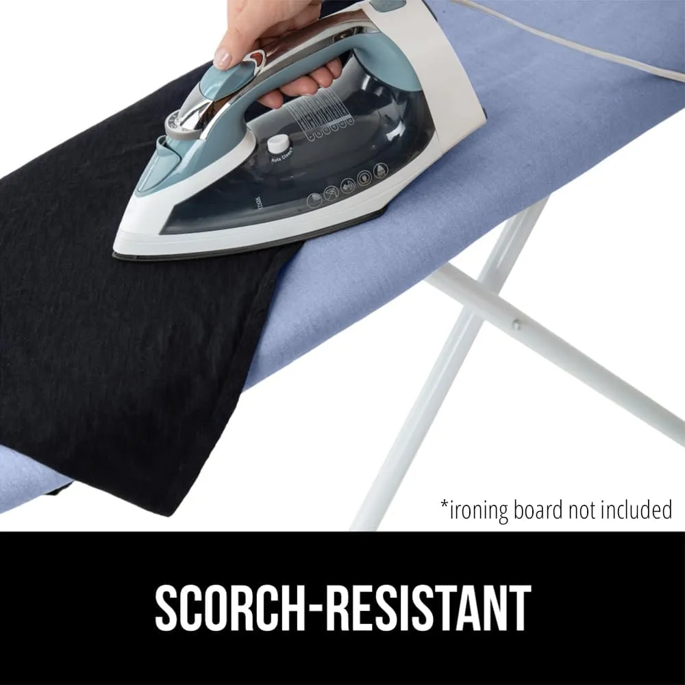 The Original GORILLA GRIP Ironing Board Cover, Silicone Coating, Full Size Scorch Resistant Padding, Elastic Edge, Heavy Duty Iron Pad Covers Standard Boards, Hook and Loop Fastener Strap, Blue, 18x49