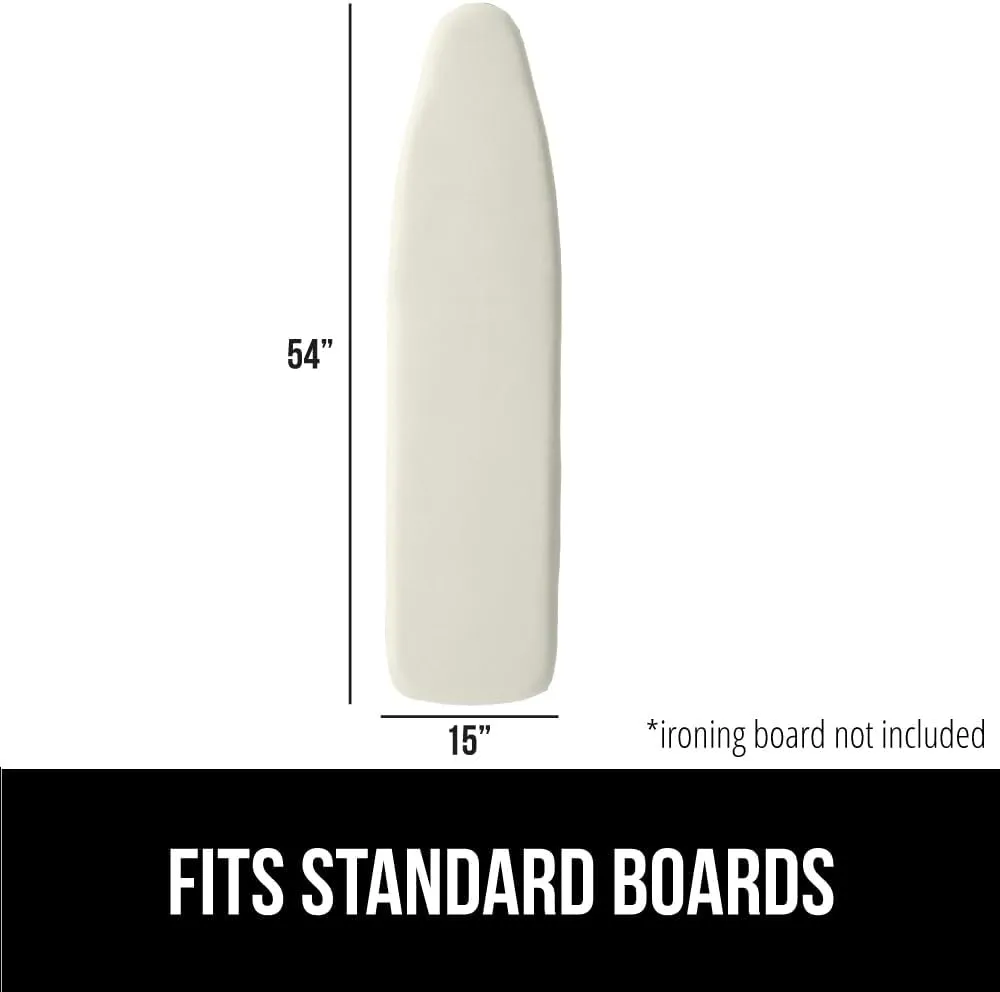 The Original GORILLA GRIP Ironing Board Cover, Silicone Coating, Full Size Scorch Resistant Padding, Elastic Edge, Heavy Duty Iron Pad Covers Standard Boards, Hook and Loop Fastener Strap, Linen