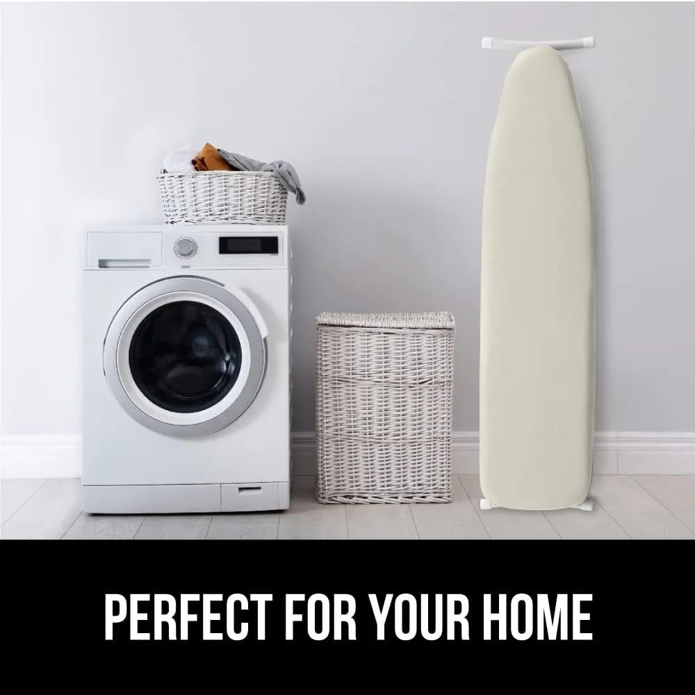 The Original GORILLA GRIP Ironing Board Cover, Silicone Coating, Full Size Scorch Resistant Padding, Elastic Edge, Heavy Duty Iron Pad Covers Standard Boards, Hook and Loop Fastener Strap, Linen