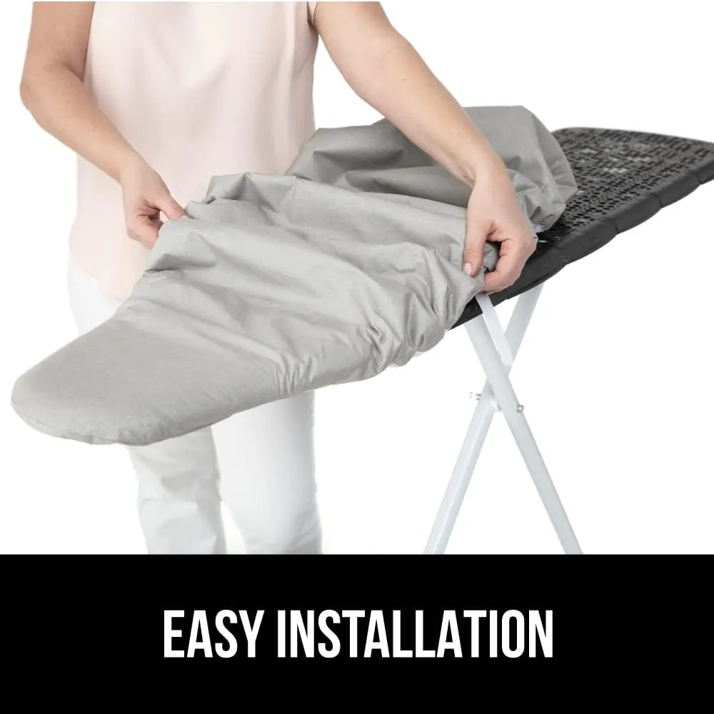 The Original GORILLA GRIP Ironing Board Cover, Silicone Coating, Full Size Scorch Resistant Padding, Elastic Edge, Heavy Duty Iron Pad Covers Standard Boards, Hook and Loop Fastener Strap, Silver