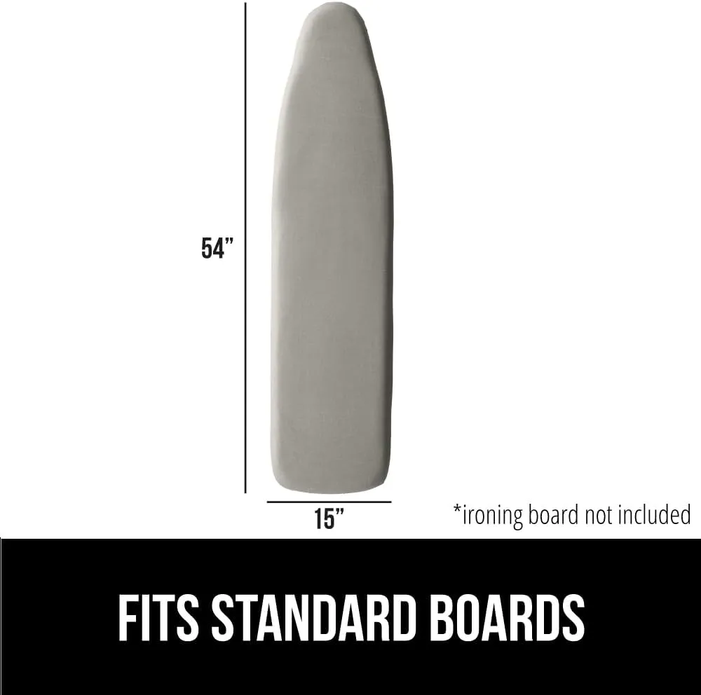 The Original GORILLA GRIP Ironing Board Cover, Silicone Coating, Full Size Scorch Resistant Padding, Elastic Edge, Heavy Duty Iron Pad Covers Standard Boards, Hook and Loop Fastener Strap, Silver