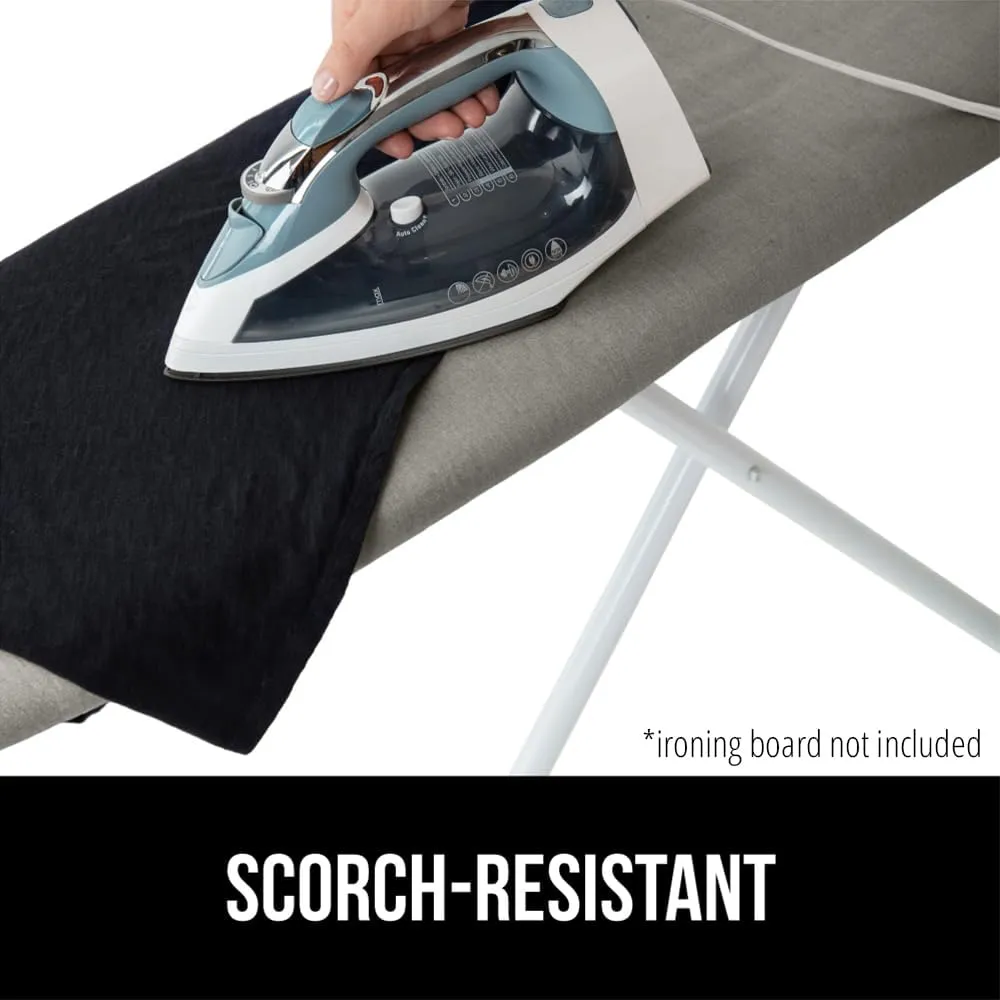 The Original GORILLA GRIP Ironing Board Cover, Silicone Coating, Full Size Scorch Resistant Padding, Elastic Edge, Heavy Duty Iron Pad Covers Standard Boards, Hook and Loop Fastener Strap, Silver