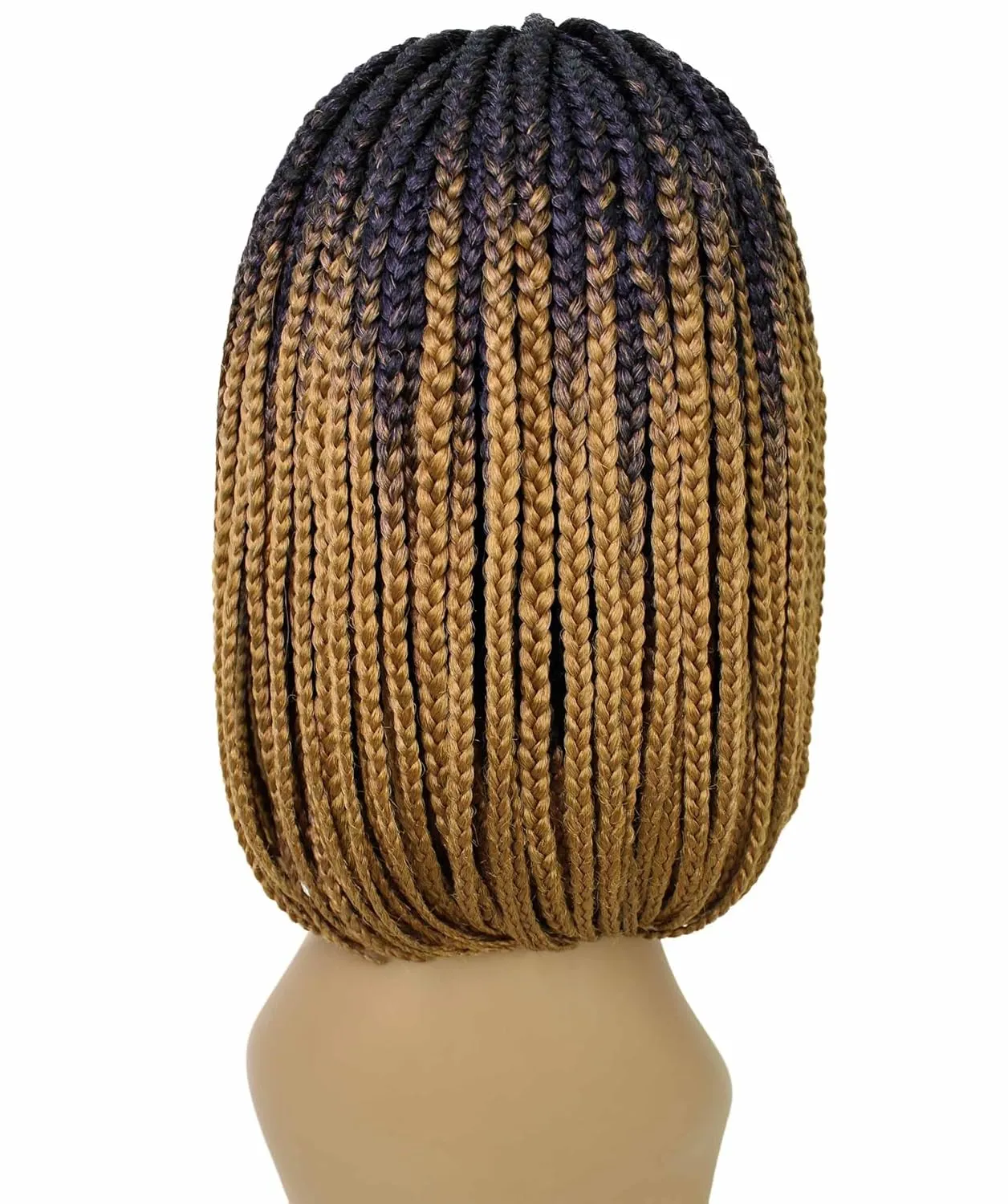 Tiara Straight Braided 12 in Long 4X4 Hand Tied Lace Braid Braided Wig, Beauty Heat Resistant Fiber, 20  Shades of Natural, Dip Dyed, & Blended Colors