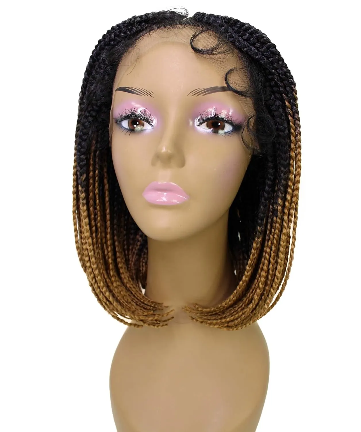Tiara Straight Braided 12 in Long 4X4 Hand Tied Lace Braid Braided Wig, Beauty Heat Resistant Fiber, 20  Shades of Natural, Dip Dyed, & Blended Colors