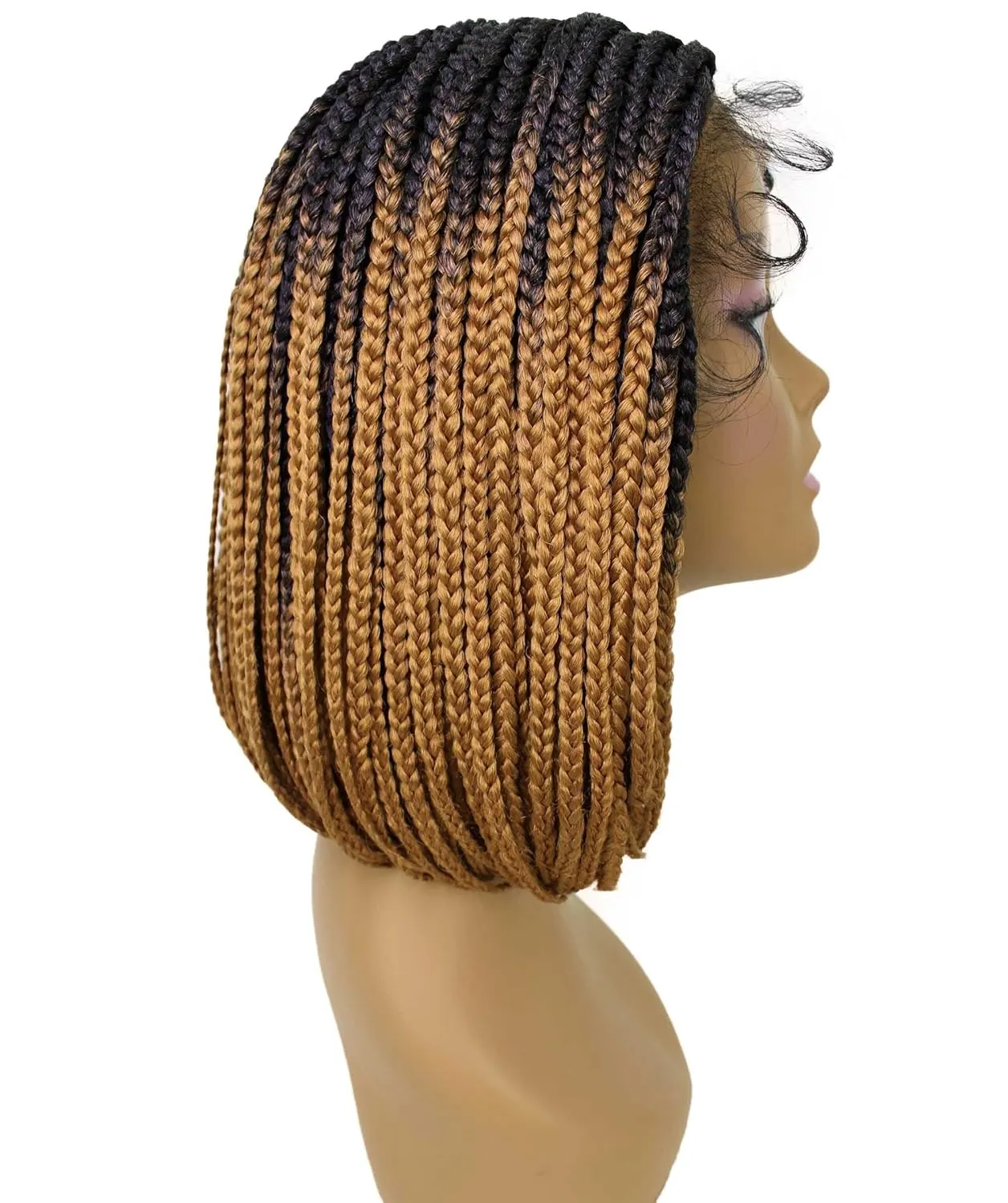 Tiara Straight Braided 12 in Long 4X4 Hand Tied Lace Braid Braided Wig, Beauty Heat Resistant Fiber, 20  Shades of Natural, Dip Dyed, & Blended Colors