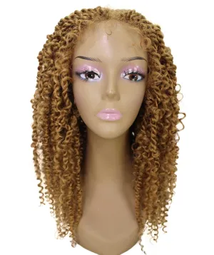 Tierra Curly 19 in Long 4x4 Hand Tied Lace Braid Braided Wig, Beauty Heat Resistant Fiber, 20  Shades of Natural, Dip Dyed, & Blended Colors