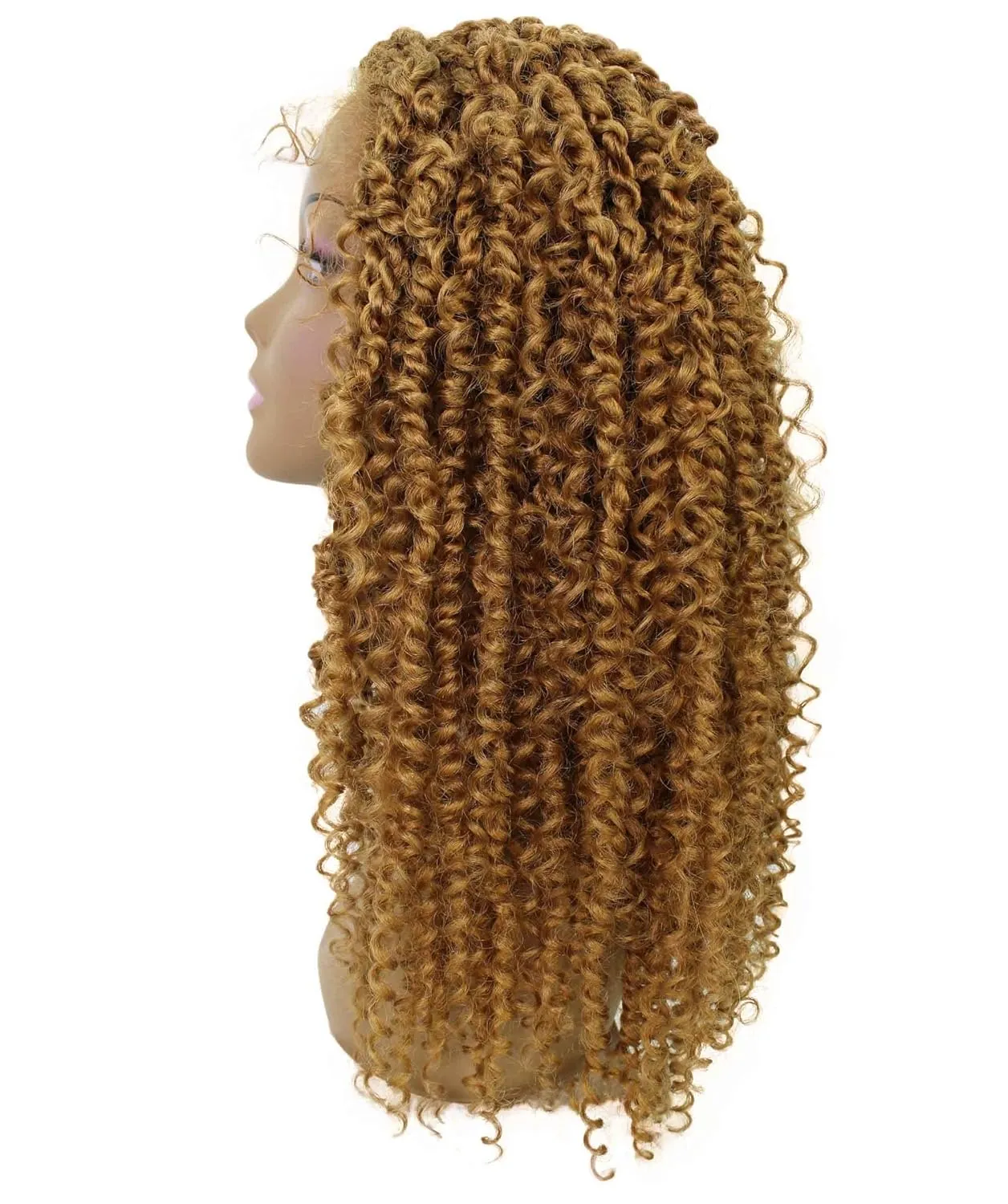 Tierra Curly 19 in Long 4x4 Hand Tied Lace Braid Braided Wig, Beauty Heat Resistant Fiber, 20  Shades of Natural, Dip Dyed, & Blended Colors