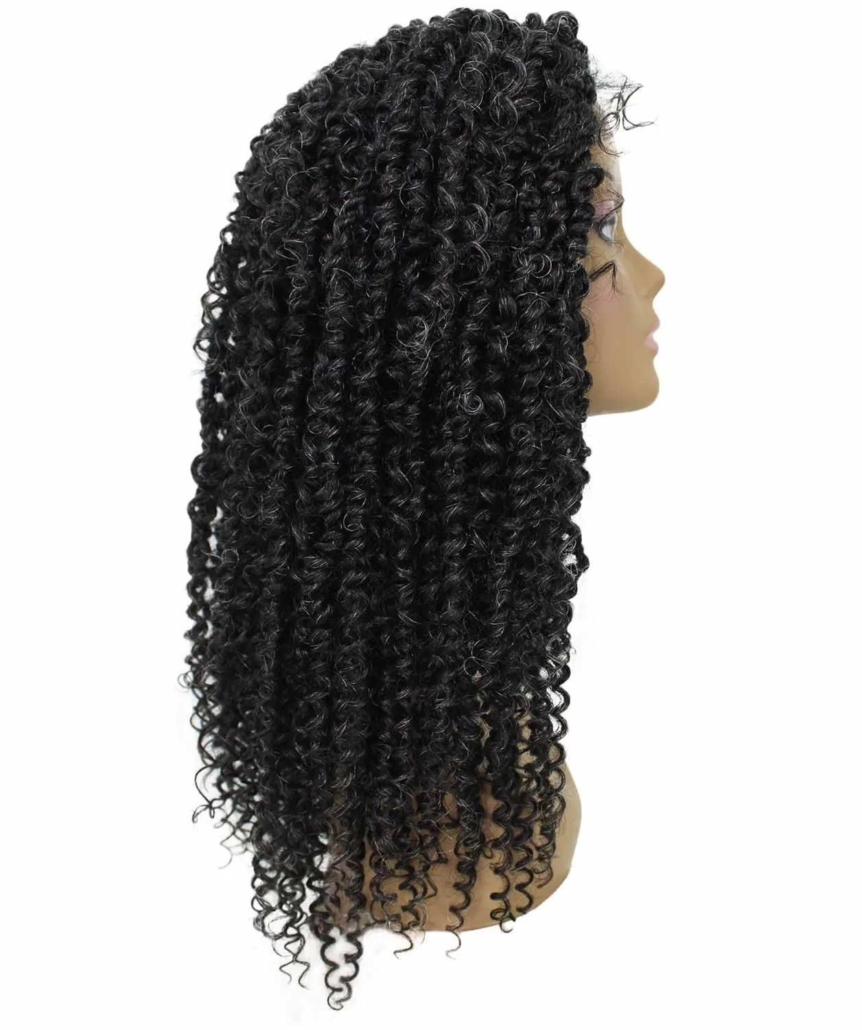 Tierra Curly 19 in Long 4x4 Hand Tied Lace Braid Braided Wig, Beauty Heat Resistant Fiber, 20  Shades of Natural, Dip Dyed, & Blended Colors