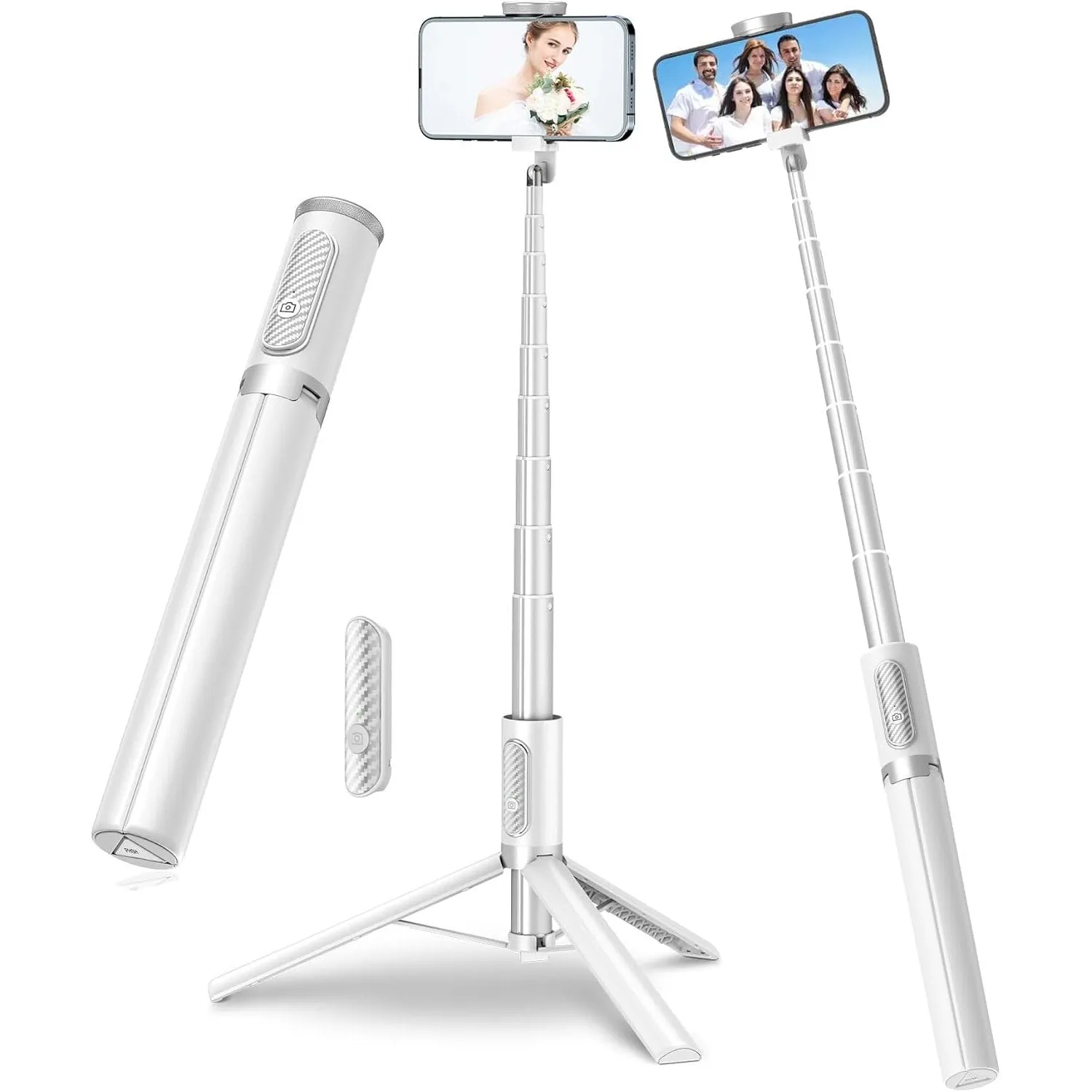 TONEOF 170cm Phone Tripod Selfie Stick, All-in-1 Phone Tripod Stand with Remote,Portable,Lightweight Tripod for for Selfies/Live/Video Recording/Travel-Black