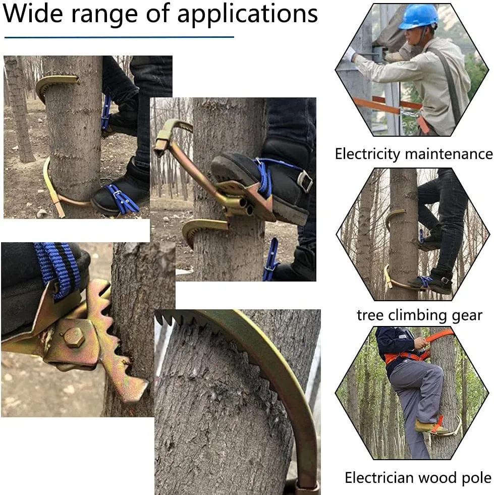 Tree Climbing Gear,Climbing Trees Artifact Electrician Wooden Pole Foot Buckle,for Hunting Observation,Picking Fruit,Coconut,Simple to Use.,model450