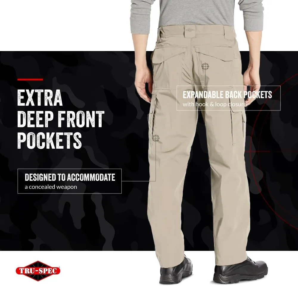 Tru-Spec 24-7 Original Tactical Pants for Men - Water-Resistant Cargo Work Pants with Concealed Carry and Knee Pad Openings