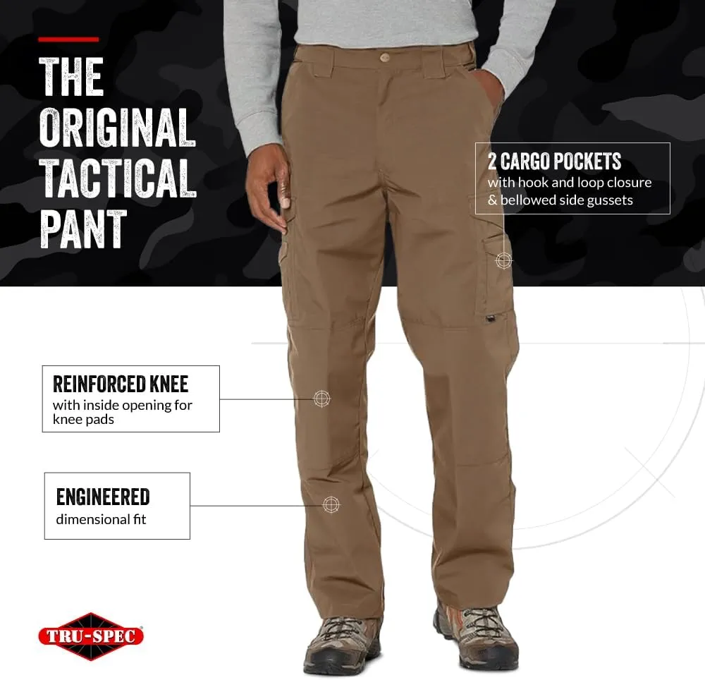 Tru-Spec 24-7 Original Tactical Pants for Men - Water-Resistant Cargo Work Pants with Concealed Carry and Knee Pad Openings