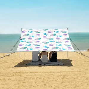 Turtle Bubbles Beach Canopy Tent Anti-UV & Wind Resistant, Jellyfish Camping Sun Shelter Easy Setup Portable,Outdoor Shade Tents with Sandbags,Sand Shovels,Ground Pegs & Stability Poles