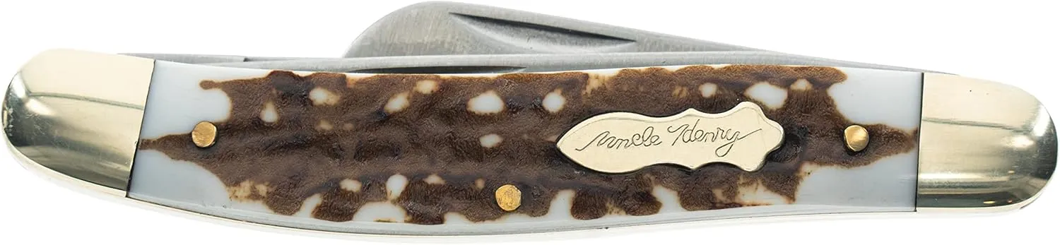 Uncle Henry Next Gen 897UH Premium Stock 6.2in Folding Pocket Knife and Staglon Handle for Hunting, Camping, and EDC