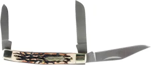 Uncle Henry Next Gen Staglon 834UH Rancher 5.8in Folding Knife with Stainless Steel Blades, Pen Knife for Hunting, EDC