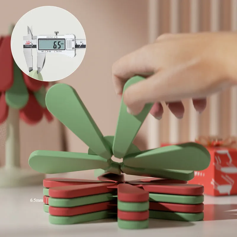 Unique Design Christmas Tree Heat-resistant Table Coaster Set
