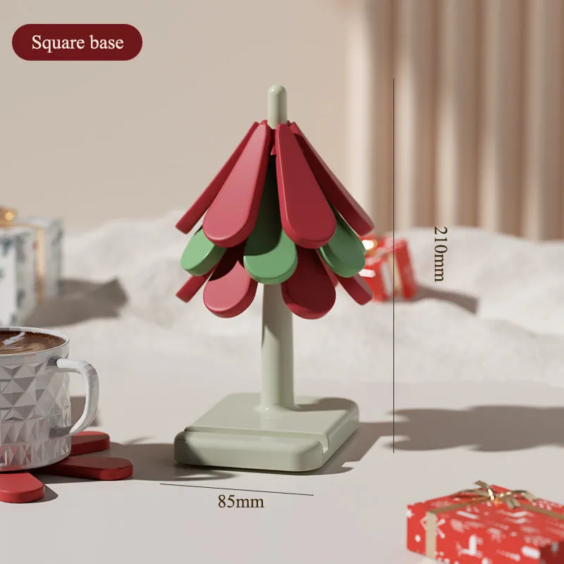 Unique Design Christmas Tree Heat-resistant Table Coaster Set