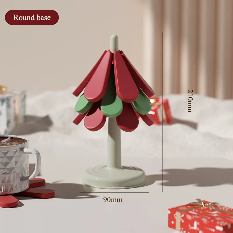 Unique Design Christmas Tree Heat-resistant Table Coaster Set
