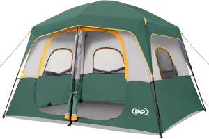 UNP 2/4/6/8 Person Tent, Portable Cabin Tent, Camping Tent 4-Person Easy Set Up, Waterproof with Top Rainfly for Outdoor Camping/Hiking