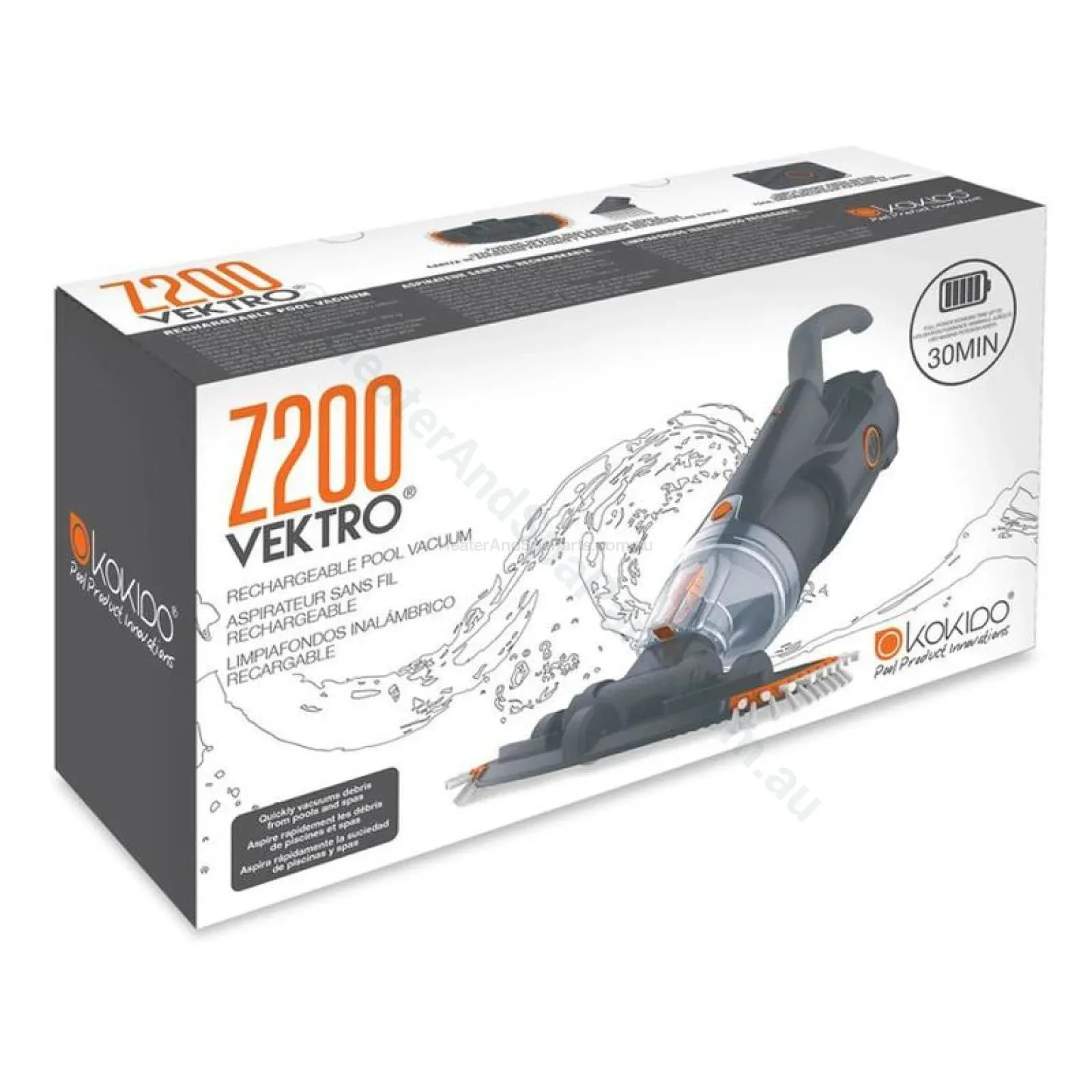 Vektro Z200 MKII- Kokido Rechargeable Cordless Spa Vacuum