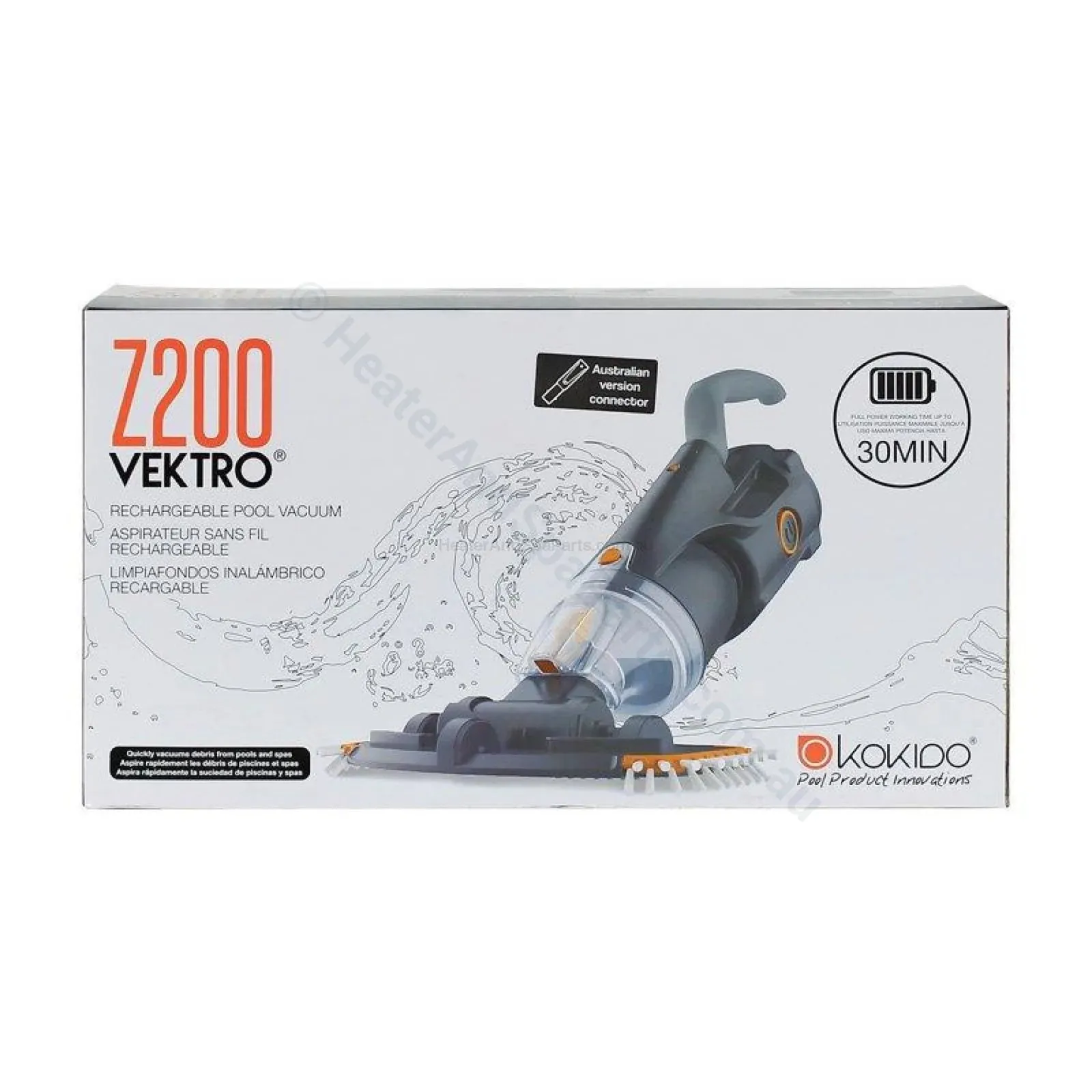 Vektro Z200 MKII- Kokido Rechargeable Cordless Spa Vacuum