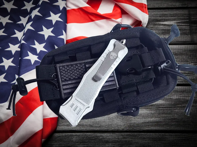 Venom 4TR ELITE Tactical OTF Knife - Silver Ghost - SH (Satin Double Edge 3.4")