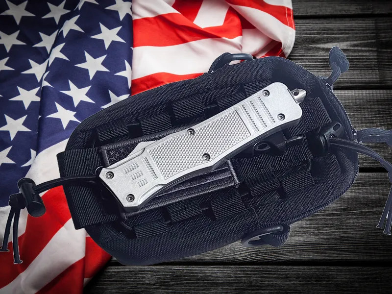 Venom 4TR ELITE Tactical OTF Knife - Silver Ghost - SH (Satin Double Edge 3.4")
