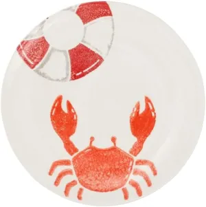Vietri Riviera Crab Salad Plate, 8.5" D Handcrafted Earthenware Dessert Appetizer & Sandwich Dish