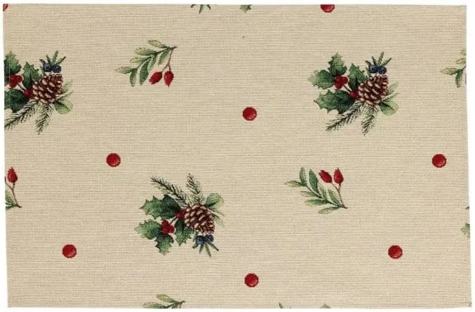 Vietri Tavola Holiday Placemats Set of 4 Polyester Table Mats for Dinner Table Cover Occasional 19 Inch Multi-Color