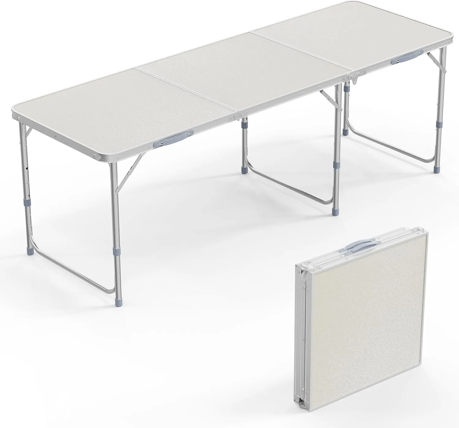 VINGLI 6ft Folding Camping Table with Carry Handle,Portable Utility Table Multipurpose for Party Picnic Tailgating Outdoor Patio Garden Indoor Kitchen …