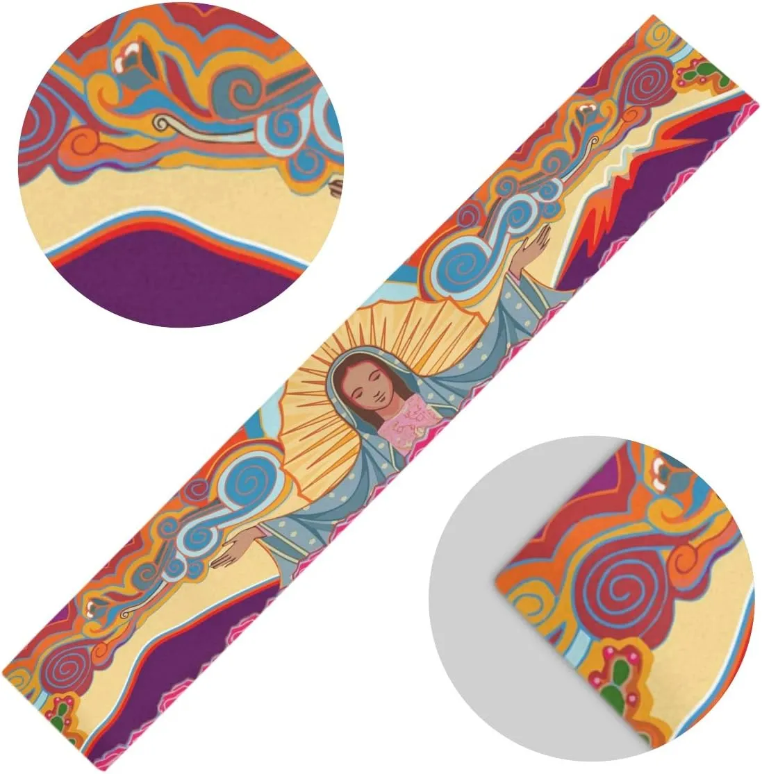 Virgin Mary Lady of Guadalupe Mother Of Lord 13" X 90" Long Table Runner Polyester Tablecloth Two-sided Placemat for Kitchen Dining Wedding Office Party Home