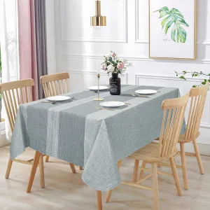 Vonabem 100% Waterproof Rectangle PVC Tablecloth, Vinyl Table Cloth Cover Oil Proof Spill Proof Wipeable Table Cloths for Indoor and Outdoor Use (Grey, 60X120IN)