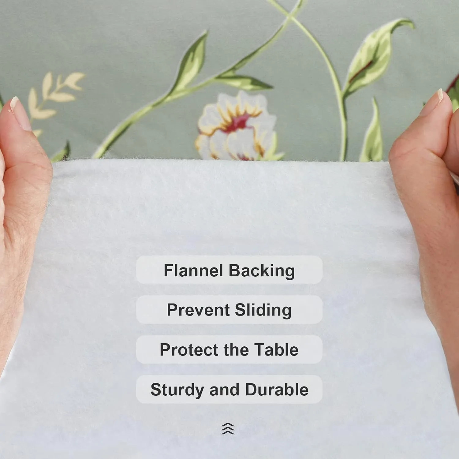 Vonabem Vinyl Tablecloth with Flannel Backing, Plastic Water Oil Proof Rectangle Table Cloth Cover, PVC Table Cloths for Camping Picnic Dining Indoor Outdoor(Green,60X102IN)
