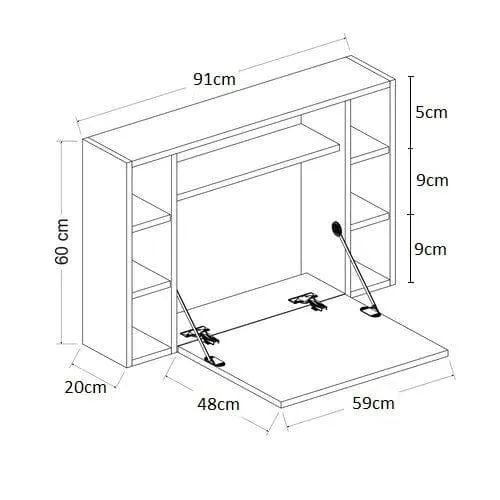 Wall-Mounted Floating Table Laptop Home Office Desk With Drawer
