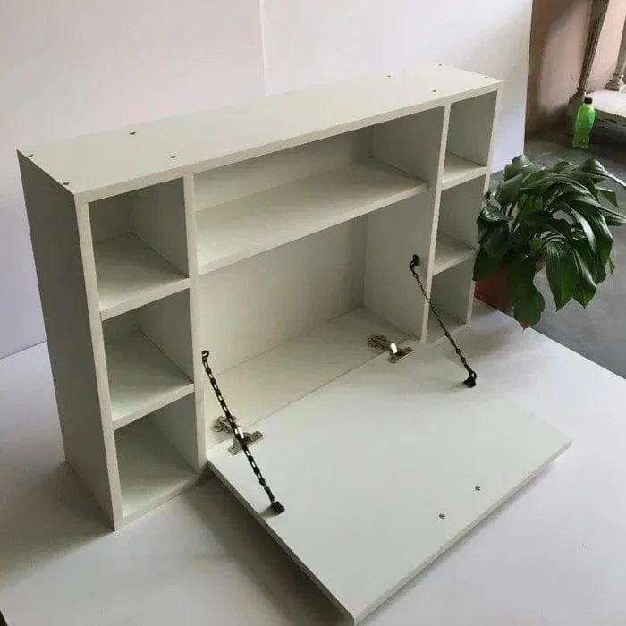 Wall-Mounted Floating Table Laptop Home Office Desk With Drawer