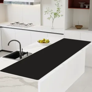 Warome Silicone Mats - 78.7 x 15.7 Inches, Large Countertop Protector, Nonskid Heat Resistant Desk Saver Pad, Black