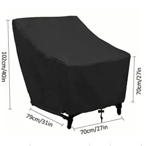 Waterproof Oxford Cloth Furniture Set Cover - Protects Outdoor Table And Chairs - 102X79X70Cm - Black