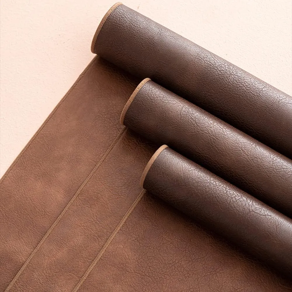Waterproof PU Leather Table Runner, 13×31.5 Inch Vintage Coffee/Tea Mats, Heat Resistant & Wipe Clean, Bedside Nightstand Cover