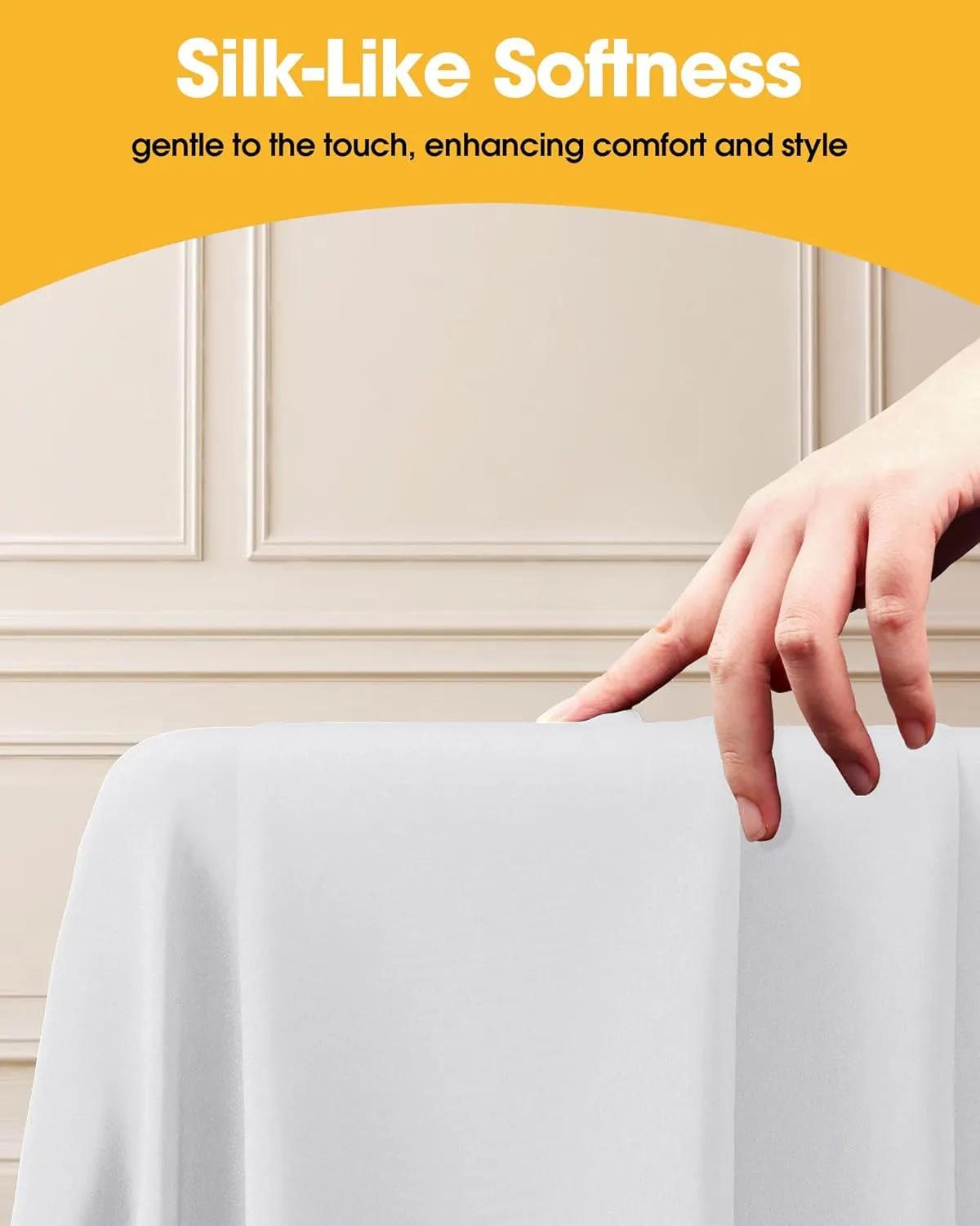 White Fabric Rectangle Table Cloth - 6 Pack, 60" × 84" Washable Tablecloth for 5FT Tables, Wrinkle-Resistant & Heat-Proof Table Cover for Weddings, Dinners & Parties