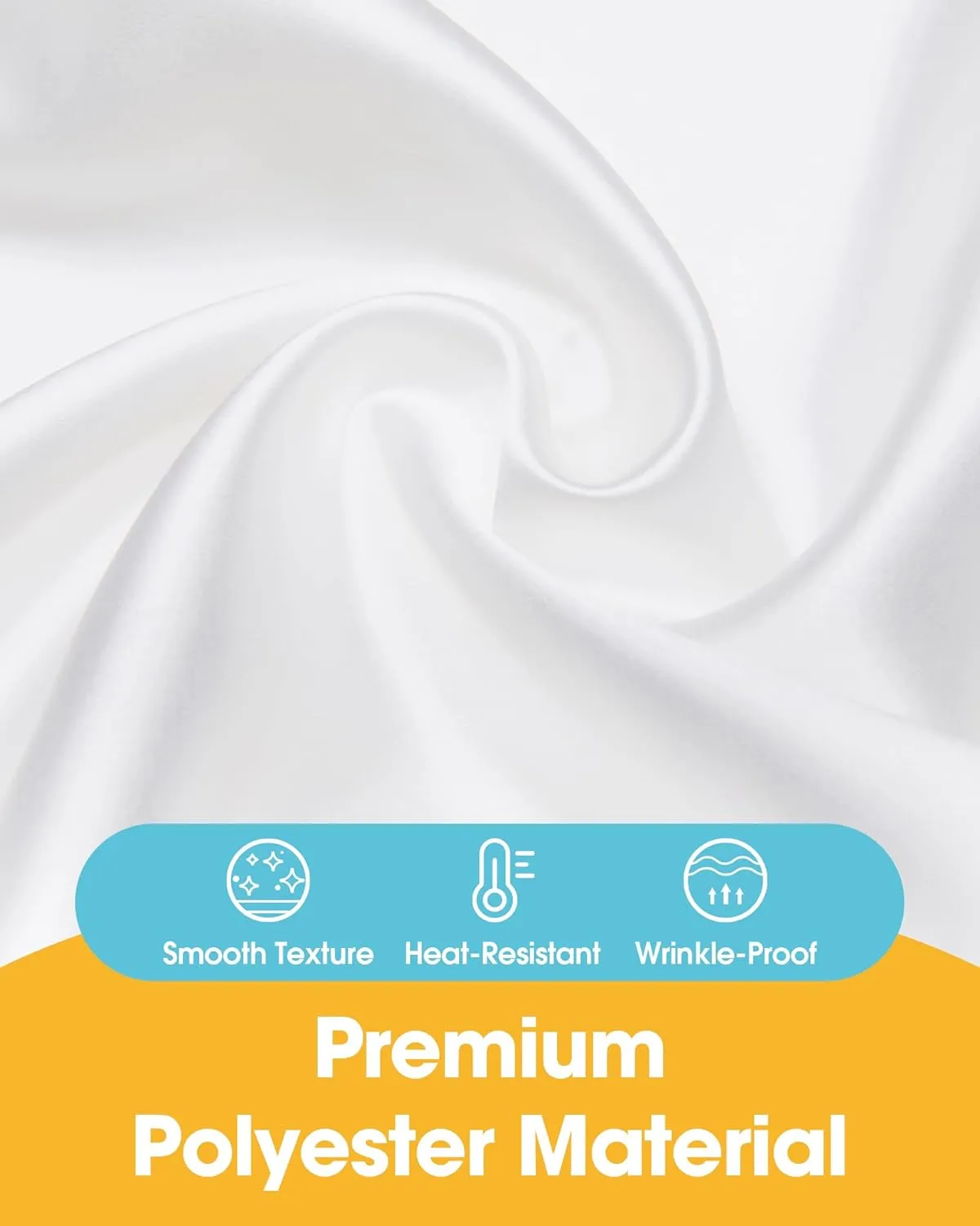 White Fabric Rectangle Table Cloth - 6 Pack, 60" × 84" Washable Tablecloth for 5FT Tables, Wrinkle-Resistant & Heat-Proof Table Cover for Weddings, Dinners & Parties