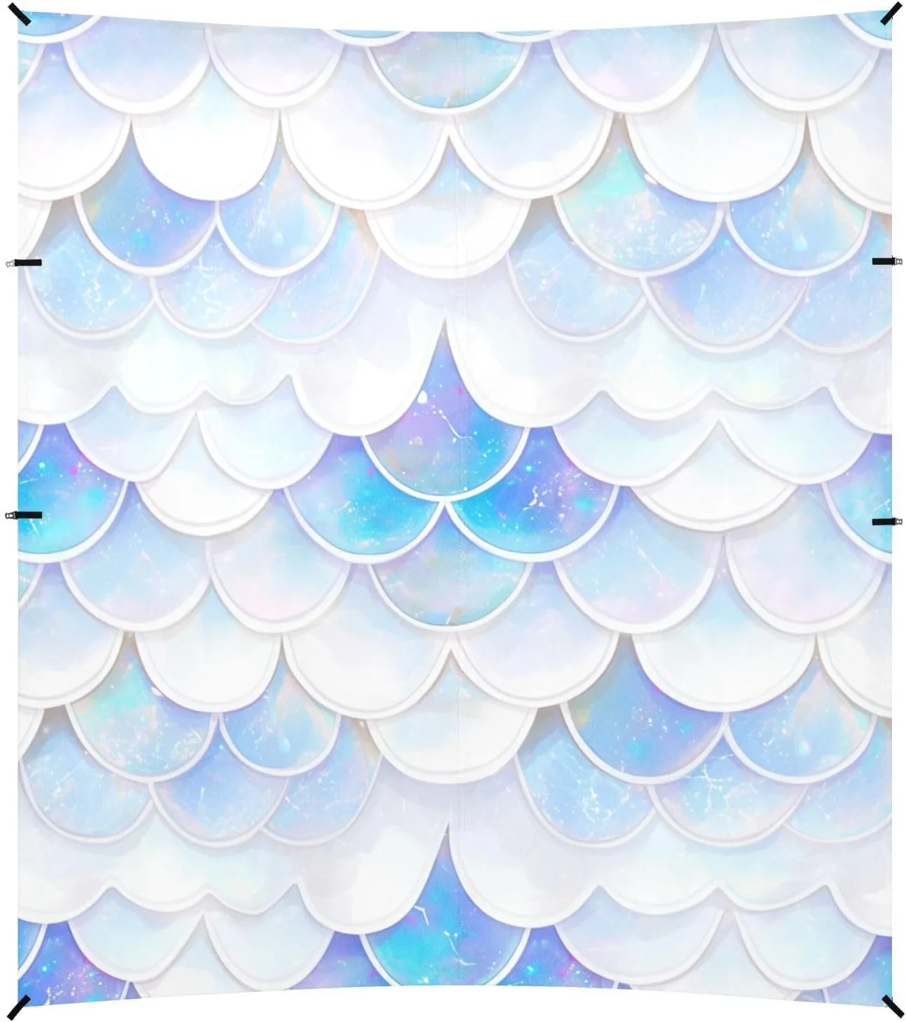White Fish Scale,Shimmering Foldable Beach Cabana UPF50  Waterproof Shade Sun Shelter with Carrying Bag for Family Trips, Picnics & Camping